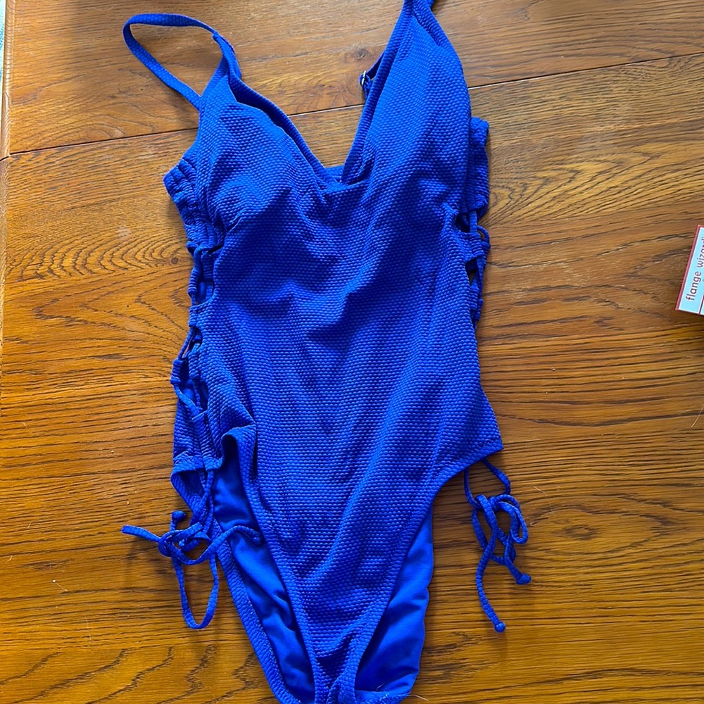 Pretty blue one piece swimsuit